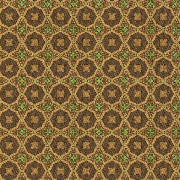 Ahgly Company Indoor Square Patterned Blood Red Brown Area Rugs, 8' Square