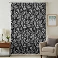 thumbnail image 2 of Dandelion Semi Sheer Curtains Drapes for Living Room, Bedroom, French Doors Window 96 Inches Long, Modern Minimalist Abstract Flowers Black Rod Pocket Chiffon Curtain Drapery Voile Draperies Panel, 2 of 8