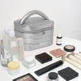 thumbnail image 3 of Open-Top Tote Makeup Bag, Large Capacity Travel Cosmetic Organizer with Multiple Compartments, Soft Fabric Design, 3 of 8