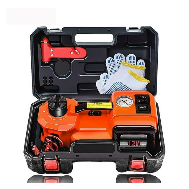 5Ton Electric Car Hydraulic Jack With Tire Inflator Pump And LED Flashlight 3 In 1 Lift Jacks With Safe Hammer Tools For Car ,Safe and Reliable