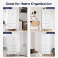 thumbnail image 6 of TOPCOMFY Modern Pantry Cabinet with 3 Drawers 2 Doors, Kitchen Storage Cupboard for Organization with Adjustable Shelves & Fluted Panel Design-White, 6 of 7