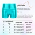 thumbnail image 7 of Aislor Girls Shiny Metallic High Waist Booty Shorts Dance Sports Slim Fit Hot Pants Activewear Size 4-14 Blue Green 8, 7 of 7