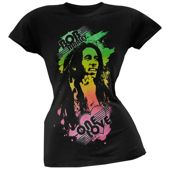 Bob Marley - T-Shirt Junior Cœur Rose One Love