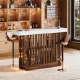 thumbnail image 1 of GloryStar 63 Inch Modern Bar Table, Counter Height Design with 2-Tier Storage, Accommodates 4-8 People, Versatile Pub Table for Breakfast, Coffee, Dining Room, Bistro, or Living Room, 1 of 7