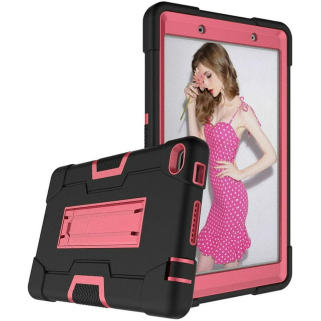 Mignova for Lenovo Tab E8/TB8304F 8.0 Inch Tablet Case,Heavy Duty Shockproof Hybrid Rugged Hard Armor Full Body Protective Case with Built-in Stand for Lenovo Tab E8/TB8304F 8.0 Inch(Black/Pink)
