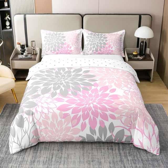 Erosebridal Housse de Couette en Coton 100 % à Motif Floral Taille Complète, Ensembles de Literie Bohème Rétro Taille Complète, Adolescents Adultes, Réversible 3 Pcs (Sans Couette)