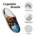 thumbnail image 5 of Yiaed Elegant Floral Vase Painting Print Slippers Fuzzy Warm Cozy Slippers Non Slip House Slippers For Indoor Outdoor Slippers House Slippers-37/38, 5 of 7
