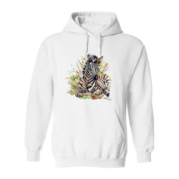 Zebra Watercolor  Hoodie Women -Image by Shutterstock, Female Small
