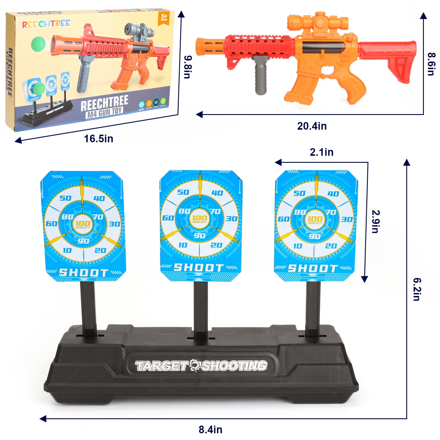 Huge Wave Digital Shooting Targets Set with Foam Dart Blaster, Electronic Scoring Auto Reset 3 Targets, Christmas Toys for Boys 8-10,Outdoor Shooting Game Toys for Kids Boys 5-7