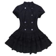 thumbnail image 4 of LIIPEE Womens Halloween Gothic Dark Elegant Short Sleeve High Neck Lace Ruffle Dress,S-L, 4 of 9