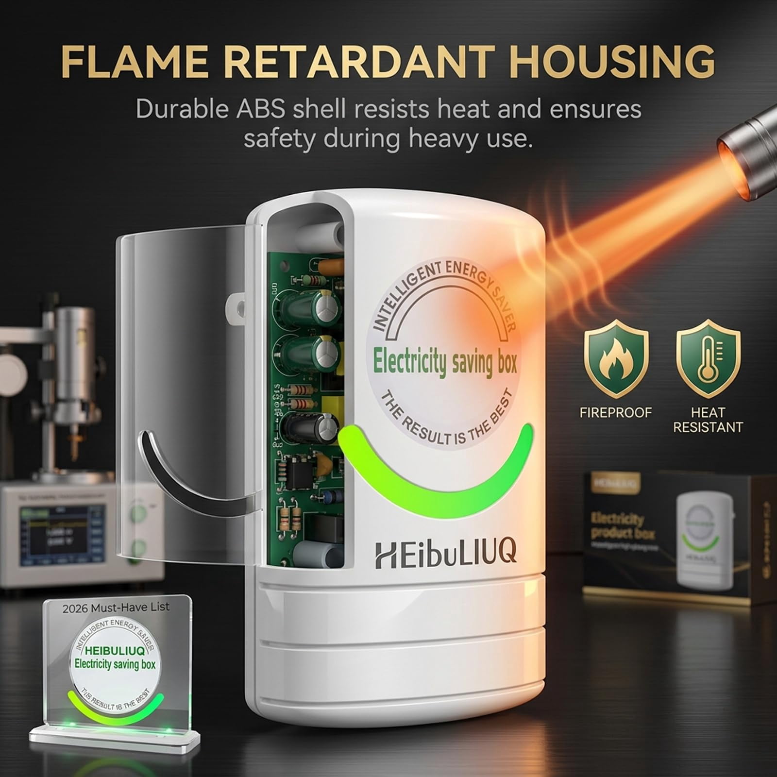 Electricity Saving Box for Home Office, Smart Power Saver Device Plug to Reduce Energy Bill, Automatic Stable Voltage Regulator Efficiency Equipment, Circuit Surges Protector Appliance