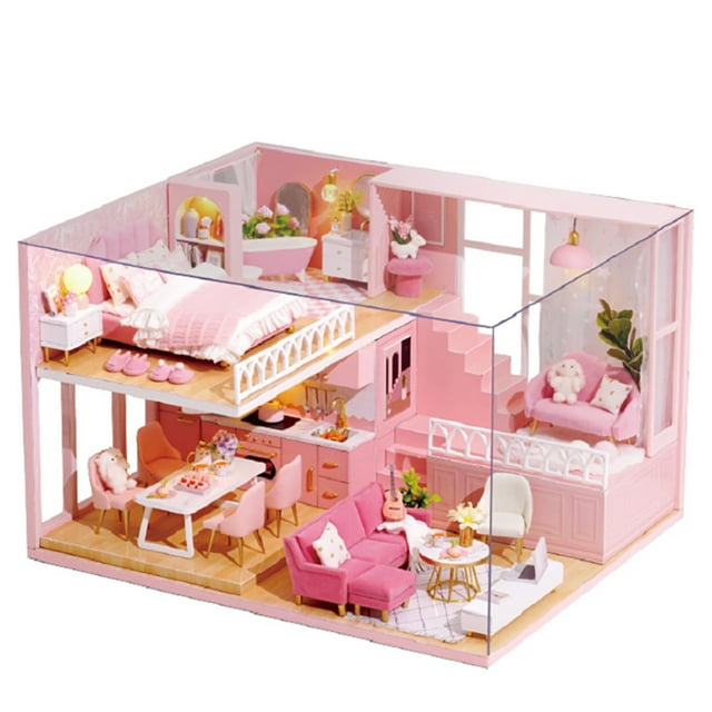Miniature Maison de Poupée Kit DIY Décoratif 3D Mignonne Mini Maison de Poupée pour Adultes Enfants