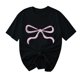 thumbnail image 1 of Primavera Top Mujeres Moda Casual Nueva Cinta de Arco Impresa Cuello Redondo Camiseta de Manga Corta, Camiseta de Cuello Tripulado, 1 of 8
