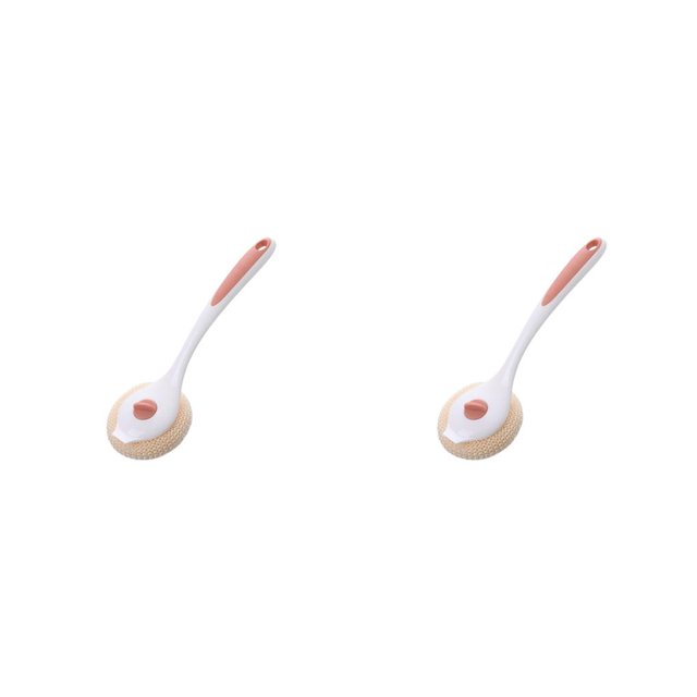 Cateissary Cepillo de limpieza de cocina, depurador de manchas de plástico con mango largo, fibra para el hogar, Hotel, limpieza manual, accesorios para Blanco 2piezas Cateissary CBP485518