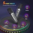 thumbnail image 4 of Máquina de karaoke Peski portátil Bluetooth con 2 micrófonos Space Grey, 4 of 8