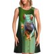 thumbnail image 1 of Balery Red-Eyed Tree Frog Vestidos de verano para mujer con estampado: vestido holgado sin mangas, vestido playero informal y cómodo para días calurosos., 1 of 7