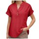 thumbnail image 1 of Camiseta sin mangas de verano holgada con pliegues, cuello en V y bajo curvo, para mujer, 1 of 5