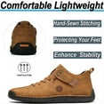 thumbnail image 2 of Men's Casual Boots Handmade Lightweight Outdoor Chukka Breathable Non-Slip Mid-Top Ankle For Hiking Slip-on Loafers Shoes Brown 6.5 US, 2 of 7