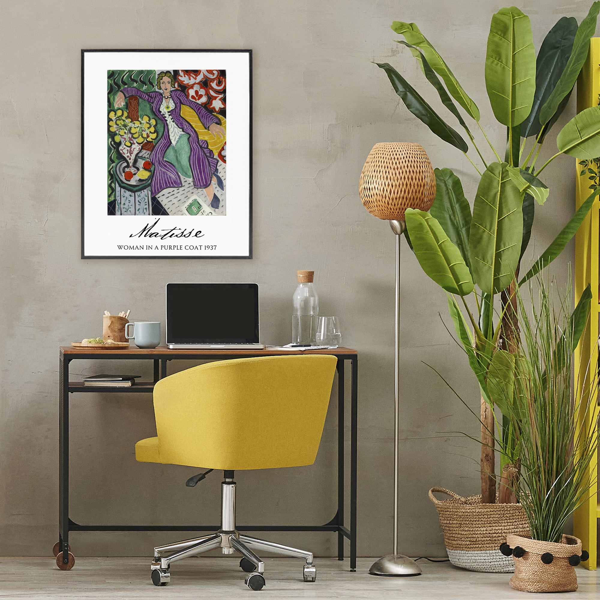 Stupell Industries Matisse Woman In Purple Coat Black Framed Giclee Art, design by Vintage Hustle