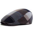 thumbnail image 1 of Gorra plana a cuadros de algodón o mezclilla para hombre, 1 of 2
