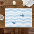thumbnail image 3 of Nautical Blue Ocean Wave Placemats Set of 6,Wipeable Washable Table Mats for Dining Tables, Marine Theme Starfish Place Mats for Kitchen Event Party Tabletop Decor, 3 of 9