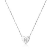 IEFSHINY Initial Heart Necklace for Women Girls Dainty Heart Pendant Necklace for Girls Women Jewelry Gifts