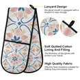 thumbnail image 2 of Yayeee Double Oven Mitt Kitchen Heat Resistant Baking 35" x7" Quilted Glove, Pink Mosaic Pattern, 2 of 6
