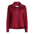 thumbnail image 4 of Free Assembly Women's and Women's Plus Half Zip Pullover Sweatshirt, Sizes XS-4X, 4 of 6
