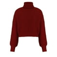 thumbnail image 5 of Odeerbi Sweaters For Women Fall Winter Sweaters Turtleneck Sweater Trendy Solid Long Sleeve Pullove 2025 Casual Tops Burgundy, 5 of 7