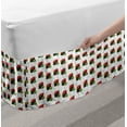 thumbnail image 2 of Wasabi Bed Skirt, Continuous Pattern of Gunkan Tobiko Sushi on Waves, Elastic Bedskirt Dust Ruffle Wrap Around for Bedding Decor, 4 Sizes, Vermilion Evergreen, by Ambesonne, 2 of 2