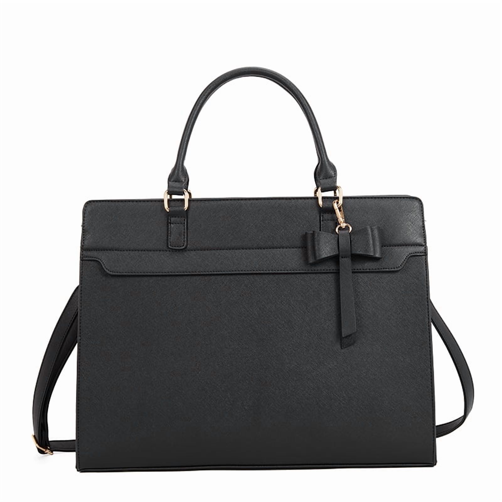 LAATIKUI Laptop Bag for Women PU Tote Bag Lightweight Business Office Handbag Work Bag Waterproof Shoulder Briefcase