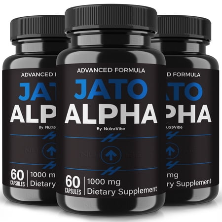 (3 Pack) Jato Alpha - Official JatoAlpha Pills For Prostate Heath, All Natural Formula To Support Control, Energy & Overall Well-Being, Review (180 Capsules)