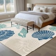 thumbnail image 5 of Summer Marine Life Washable Area Rug 5 x 8 ft Graffiti Blue Corals Shell Conch Sea Starfish Linen, Soft Non Slip Rugs Stain Repellent Indoor Felt Carpet for Living Dining Room Bedroom Home Office, 5 of 9