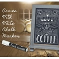 thumbnail image 3 of Framed Tabletop Chalkboard Sign, 9.5" x 14", Rustic Wood Frame, Small Magnetic Chalkboard with Built-in Ledge and Folding Stand, One White Chalk Marker Included, by Better Office Products (Gray wash), 3 of 5