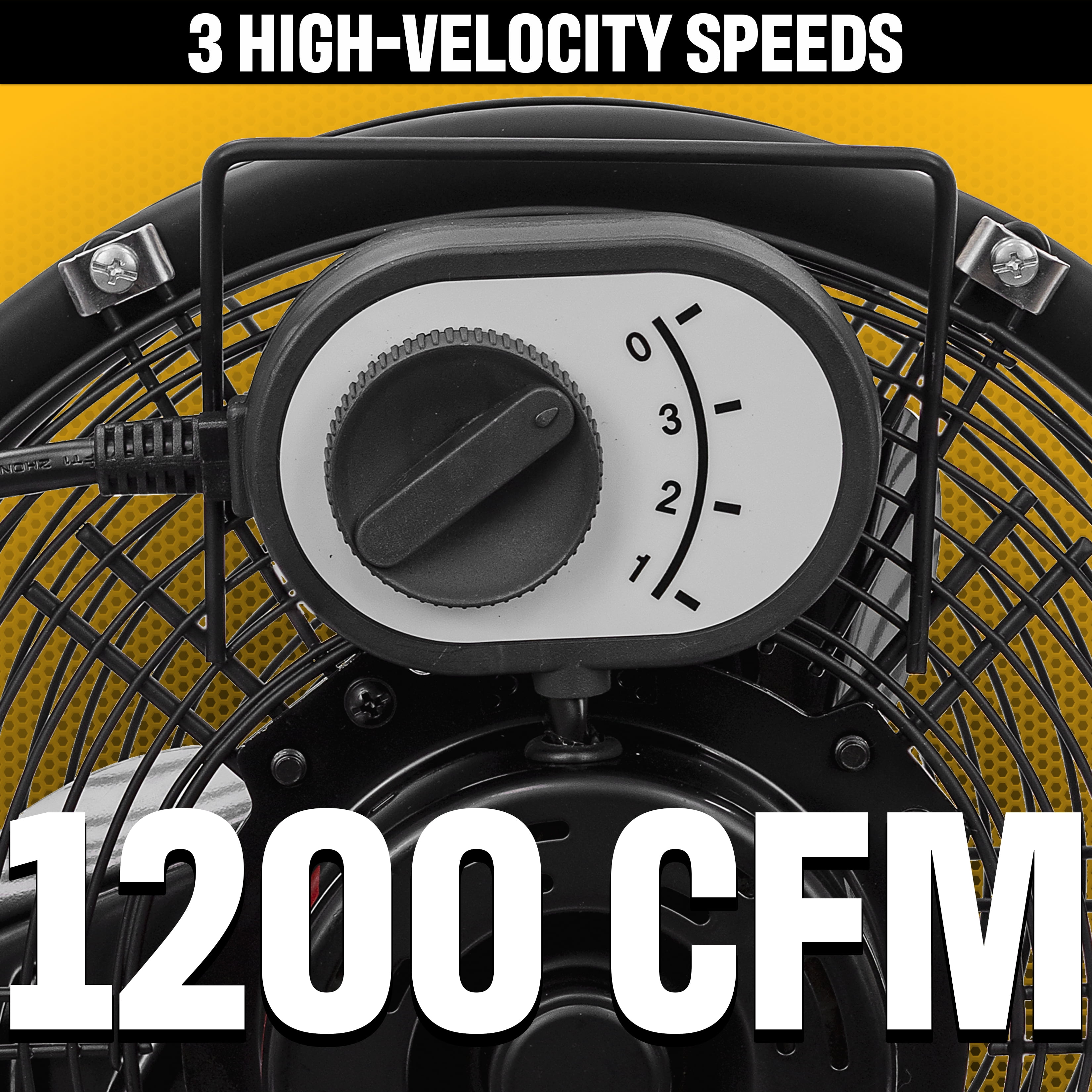 Caterpillar® Fan 9" High-Velocity 3-Speed Shroud Floor Fan, 1200 CFM, Black