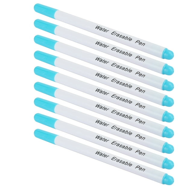 Water Erasable Pen Fabric Marker Fabric Brush Marker Water Erasable Marker Fabric Pens 10pcs DIY Water Soluble Erasable Pen Fabric Marker Tailoring Tool AccessoriesSingle Head Blue