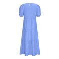 thumbnail image 4 of Wycnly Summer Dresses for Women Formal Dresses for Women Loose Pleated Ruffle Swing Lantern Sleeve Tunic Dress Girls Vintage Solid Round Neck Sleeveless Long Sundresses, 4 of 7