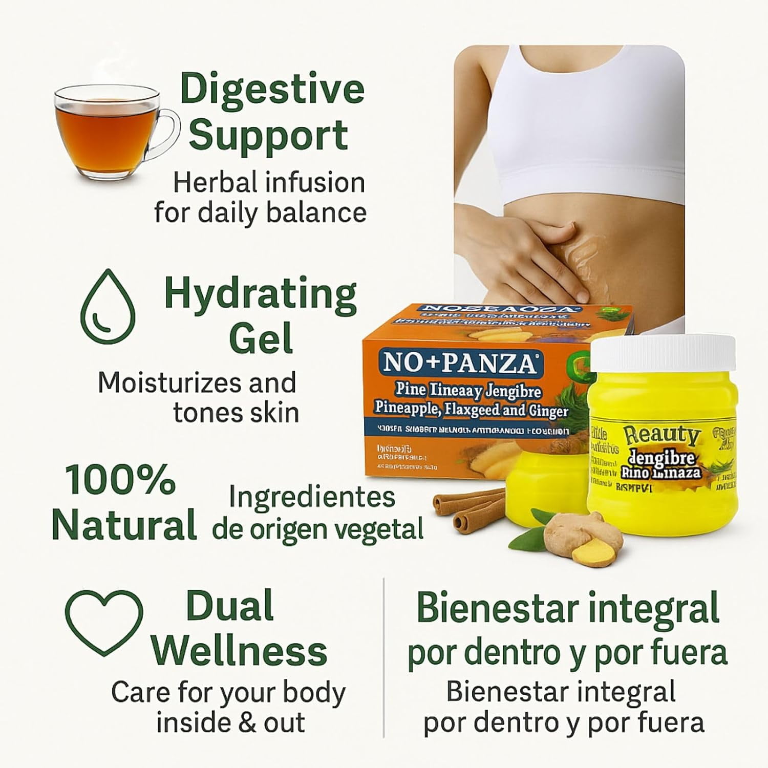 High Supreme Combo Pack – Herbal Tea + Ginger Gel – 30 Tea Bags + 250 g Gel – Ginger, Pineapple, Cinnamon & Flaxseed Blend – 100% Natural, Vegan, Caffeine-Free – Traditional Herbal Infusion