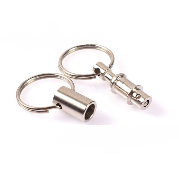 Detachable Double End Keychains Made of Ferroalloy Silver Color 5 Pcs for Key Use