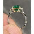 thumbnail image 4 of Gorgeous 3.8 Ctw Bright Green Emerald Cushion Cut 925 Sterling Silver Ring, 4 of 5