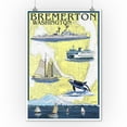 thumbnail image 2 of Bremerton, Washington, Nautical Map (9x12 Wall Art Print, Home Decor), 2 of 3