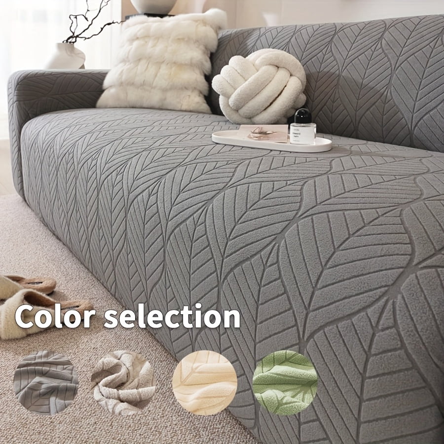 1PC Luxurious Jacquard Stretch Sofa Slipcover, Pet-Friendly Hairproof & Anti-Slip, All-Season Furniture Cover for Couch, Loveseat, Armchair, Sectional, Easy to Install & Wash