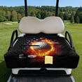 thumbnail image 2 of Xixirimido Golf Cart Seat Covers, Universal Golf Cart Seat Towel Blanket Quilted with 4 Pockets Fits for EZGO, Yamaha, Club Car & More 2-Seat Carts, US Flag Fire Golf Ball, 2 of 8