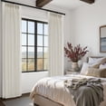 thumbnail image 3 of Jainmy Pinch Pleated Sheer Curtains,Drapes Back Tab Pleat Hooks Rings,Neutral Boho Window Curtains Living Room Bedroom,2 Panels,Offwhite,40"×84", 3 of 11