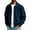 Navy, variant on Men Lapel Collar Corduroy Button Jacket Long Sleeve Vintage Cargo Outer Coat with Pocket