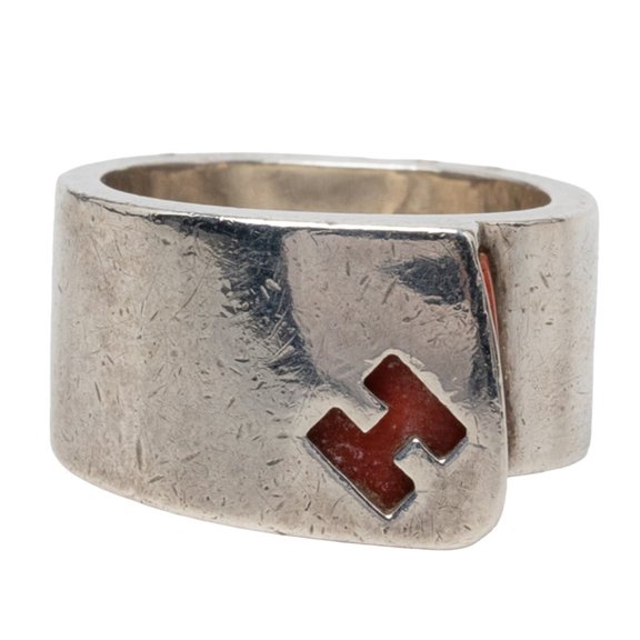 Pre-Owned Hermes Candy Ring, Size #52, SV925 Silver, Women's.