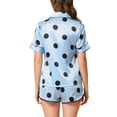 thumbnail image 3 of INSPIRE CHIC Women's Satin Pajama Sets Nightwear Sleepwear Tops with Shorts Lounge Sets XL Blue, 3 of 6