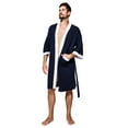 thumbnail image 3 of Woungzha Men's Waffle Kimono Robe Cotton Lightweight Nightgowns Spa Terry Cloth Bathrobe Sleepwear with Pockets, 3 of 6