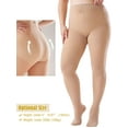 thumbnail image 3 of Deago Plus Size Tights for Women 120D Soft Solid Color Semi Opaque Pantyhose High Waist Control Top (Skin), 3 of 9