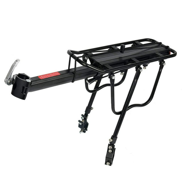 TIMIFIS Rear Bike Rack Bicycle Cargo Rack Quick Release Adjustable Alloy Bicycle Carrier Capacity Easy to Install Black - Summer